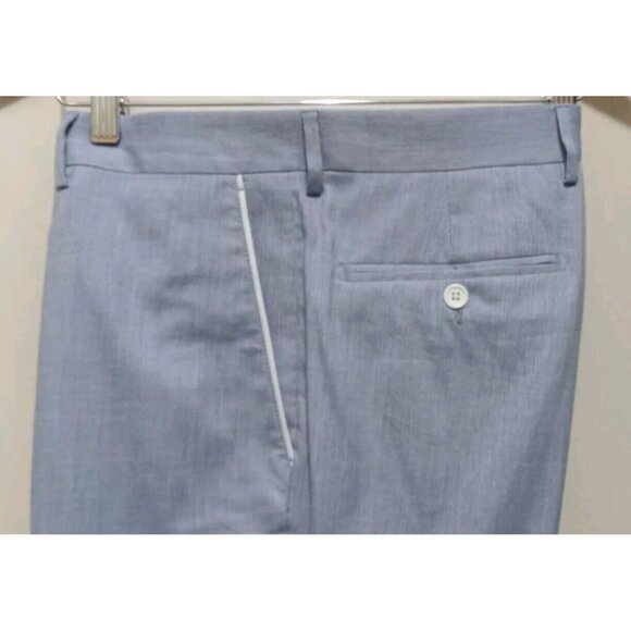 Men's Carroll & Co Bev. Hills Blue White Stripe Dress Pant 38 Italy Preppy Golf - Picture 2 of 6